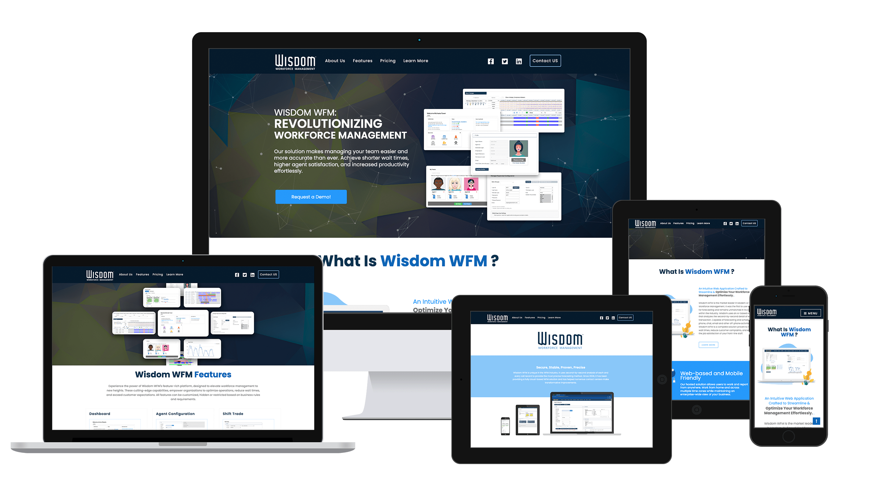 WisdomWFM Website Adobe XD Mockup