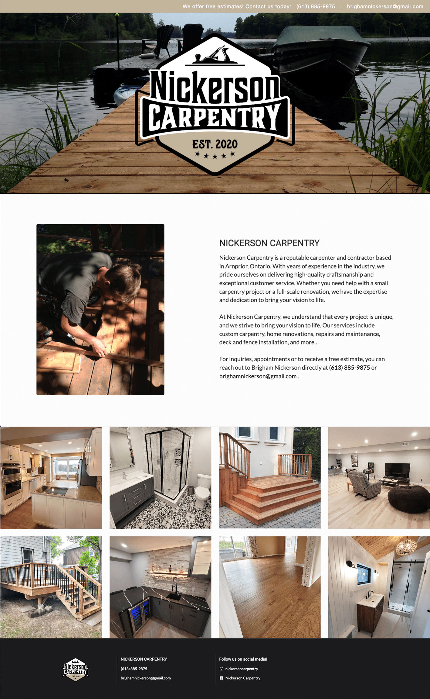 Nickerson Carpentry Website Design