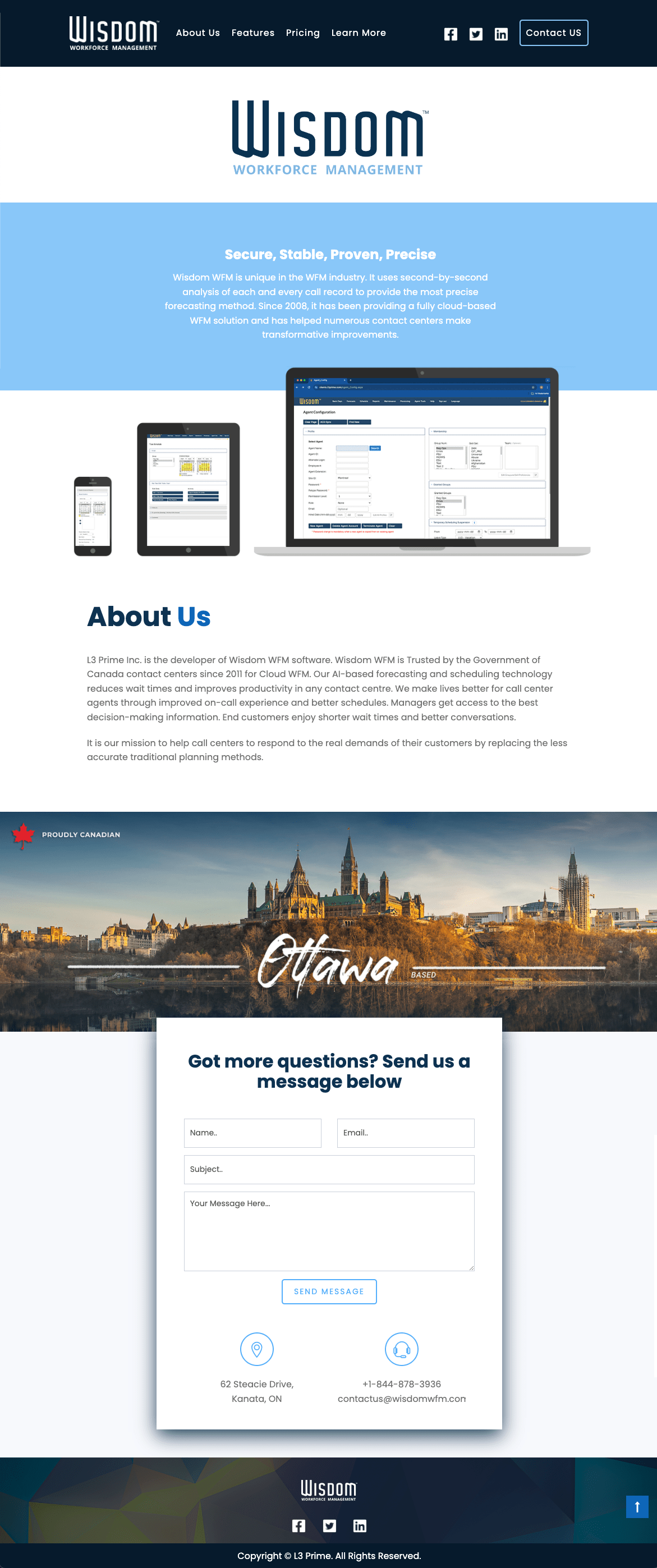 WisdomWFM About PAage Website Design